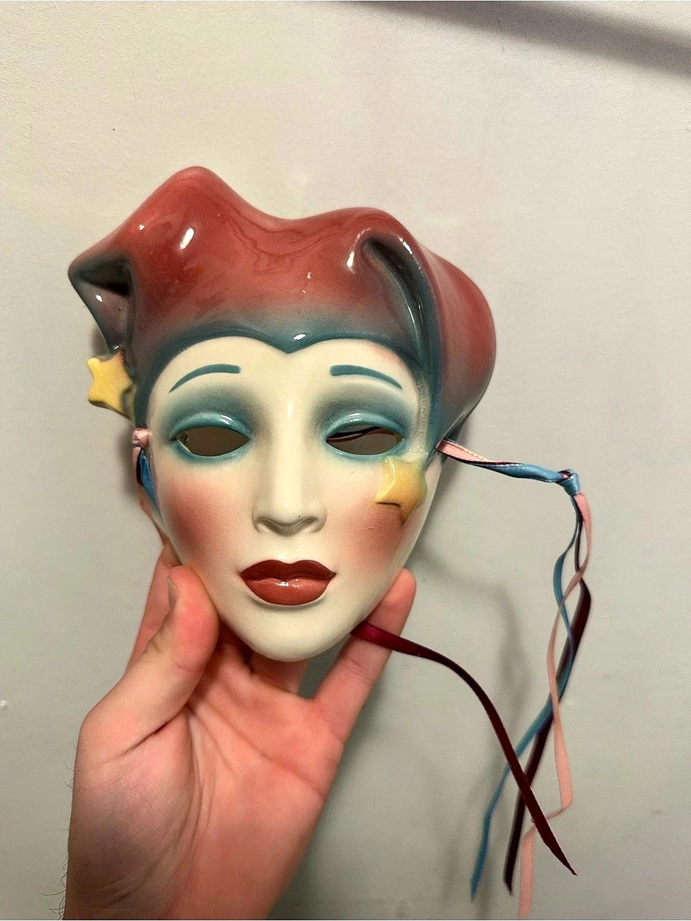 Ceramic Arts Hand-Painted Ceramic JESTER Mask